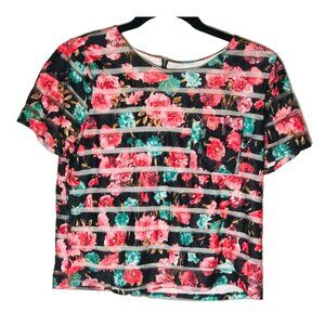 Romeo + Juliet couture short sleeve shirt zipup back & pocket size small READ